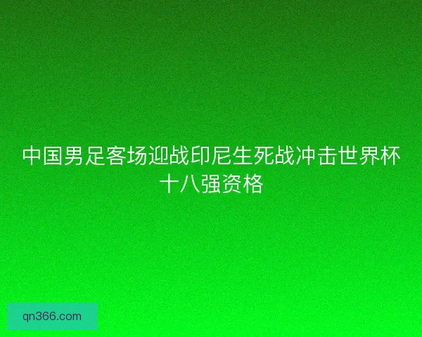 中国男足客场迎战印尼生死战冲击世界杯十八强资格
